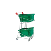 Chariot Support Double Paniers d'achat Paniers 28 L : Vert